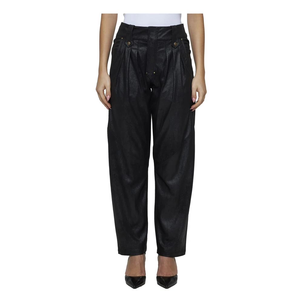 Isabel marant Zwarte Faux Suede Broek Black Dames