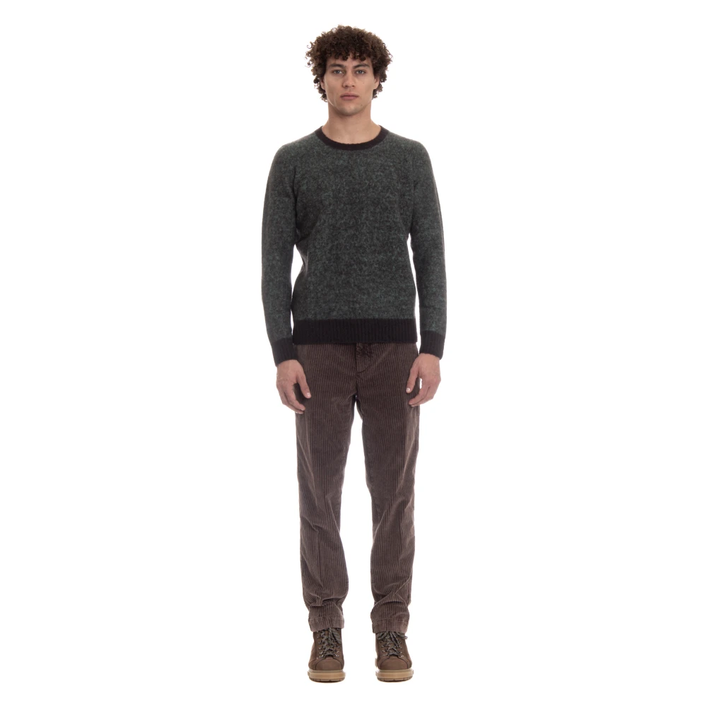 Drumohr Zachte wollen trui met contrastdetails Green Heren