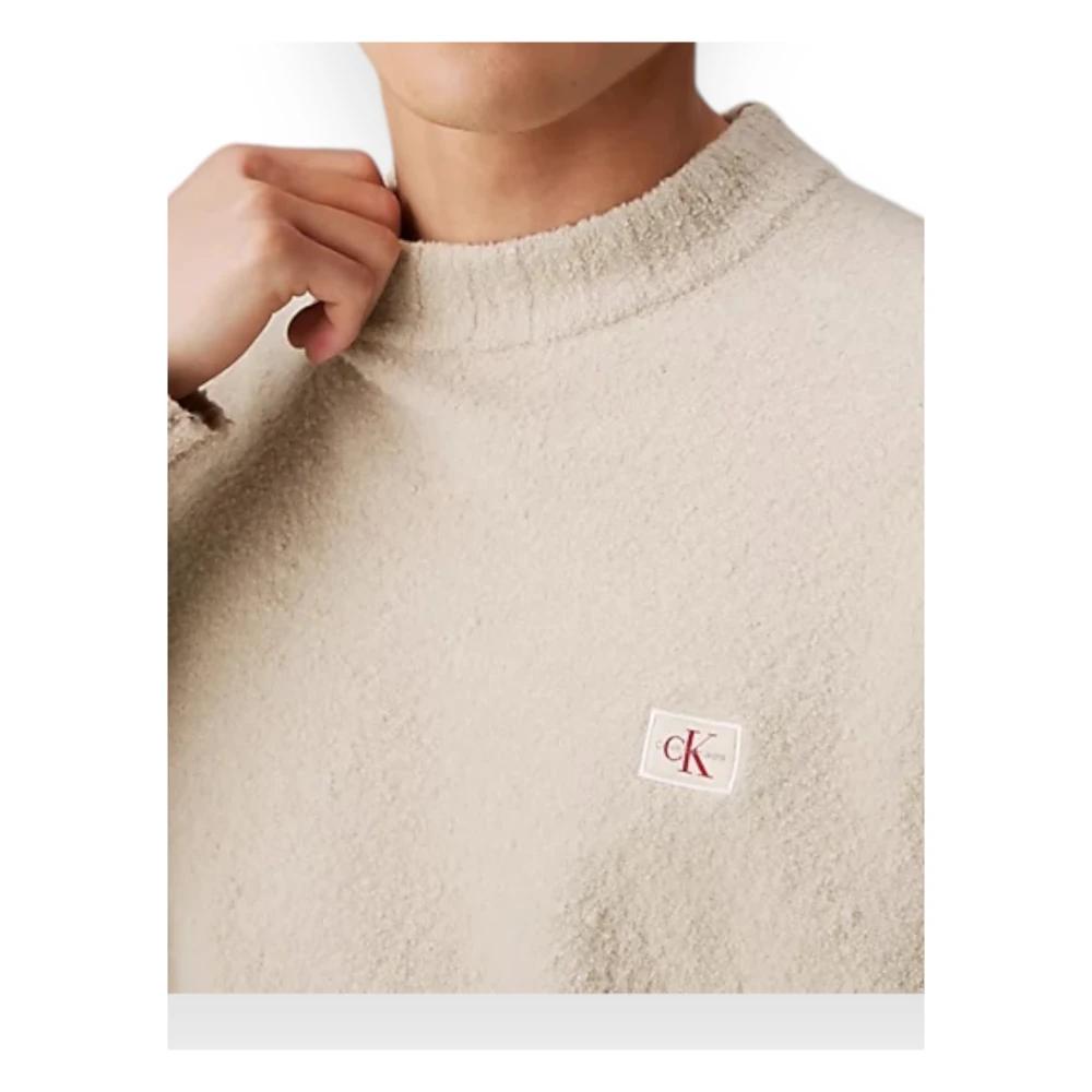 Calvin Klein Boucle Boxy Sweater Beige Heren