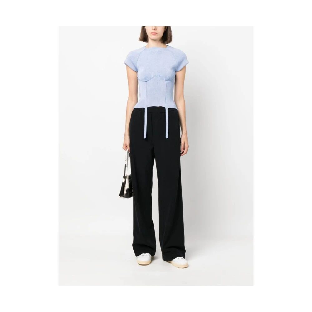 closed Wide Trousers Black Dames