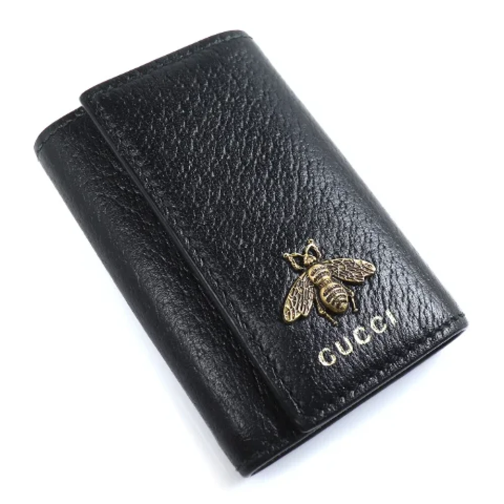 Gucci Vintage Pre-owned Leather key-holders Black Dames