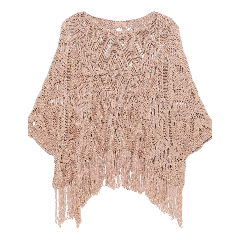 Twinset Roze Lurex Poncho Jassen Pink Dames