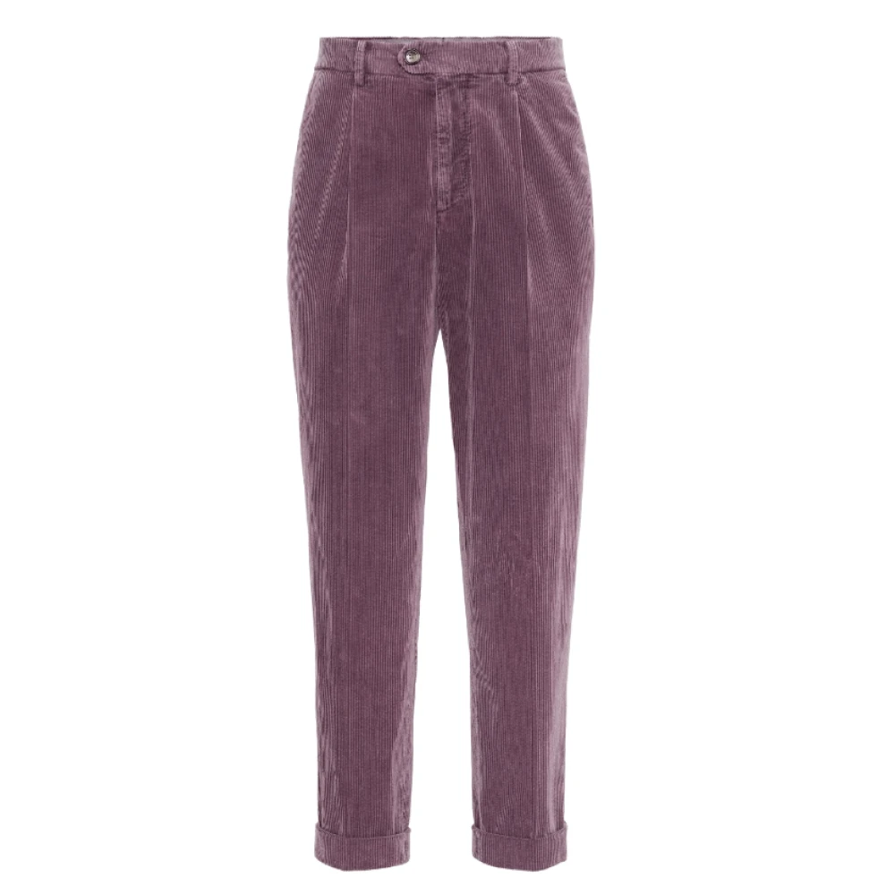 BRUNELLO CUCINELLI Rode Corduroy Tapered Leg Broek Red Heren