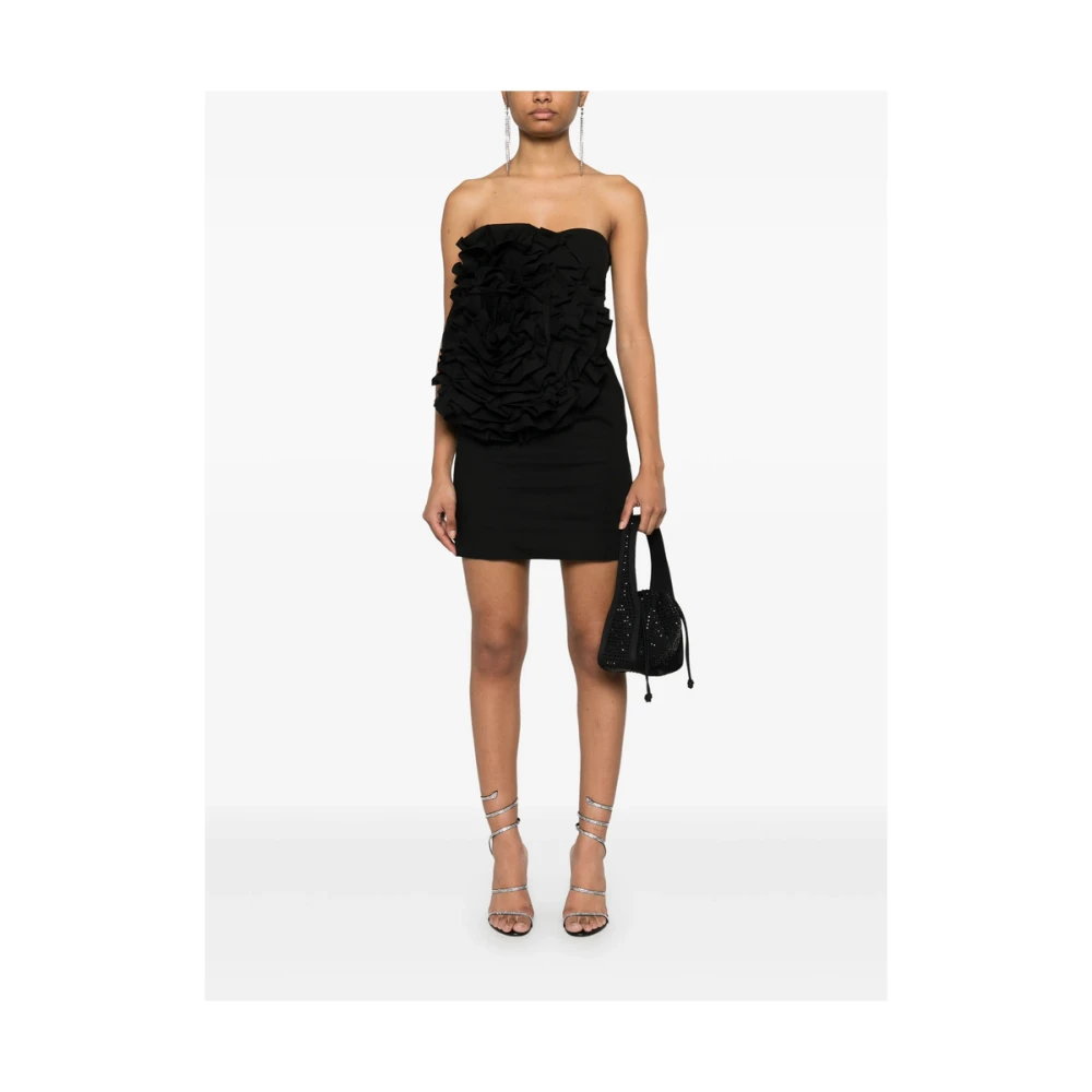 Rotate Birger Christensen Strapless Zwarte Jurk met Ritssluiting Black Dames