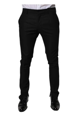Svarta Skinny Dress Pants i Virginull