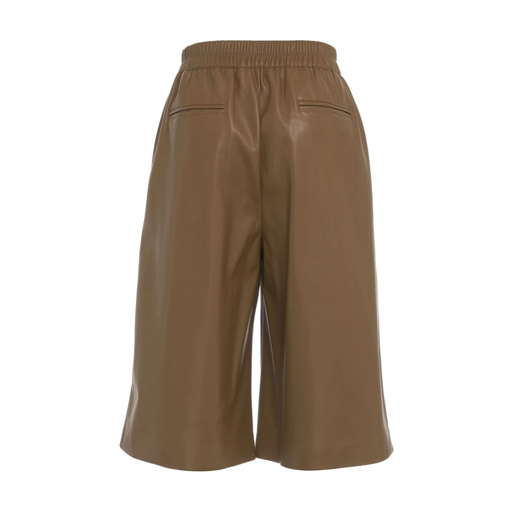 Jucca Bruine Faux Leren Bermudas Elegante Shorts Brown Dames