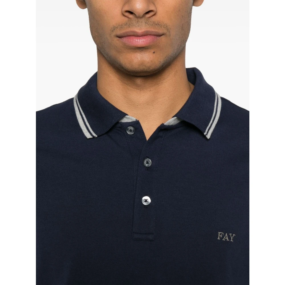 Fay Zwart T-shirt en Polo Blue Heren