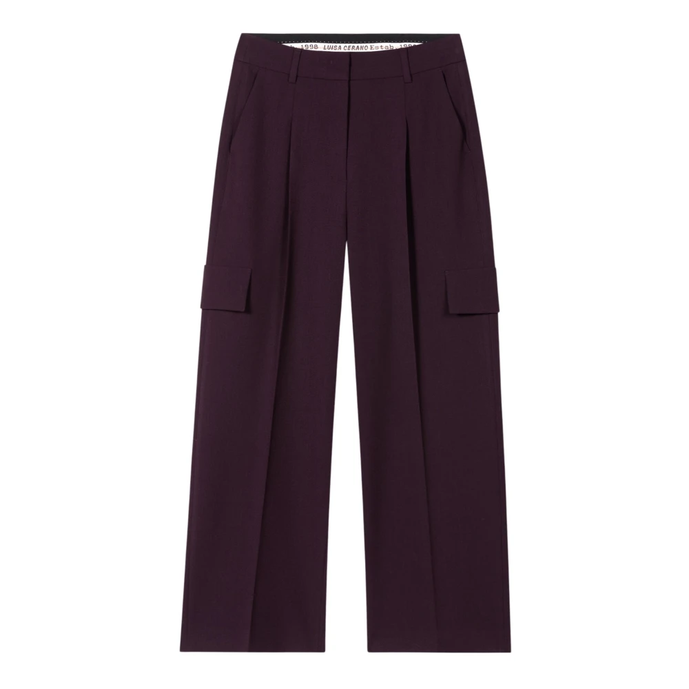 LUISA CERANO Cargo Broek in Zacht Techno Wol Red Dames