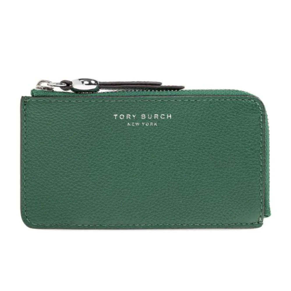 Tory Burch Women's Green Romy Leather Zip Card Case - Wallets & Cardholders - One Size - Accessories