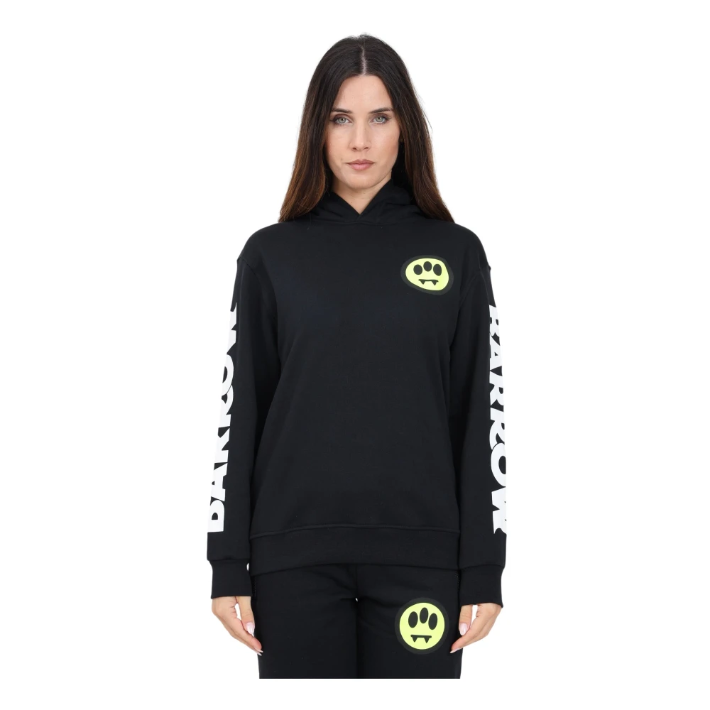 Barrow Zwarte Hoodie met Logo Print Black Dames