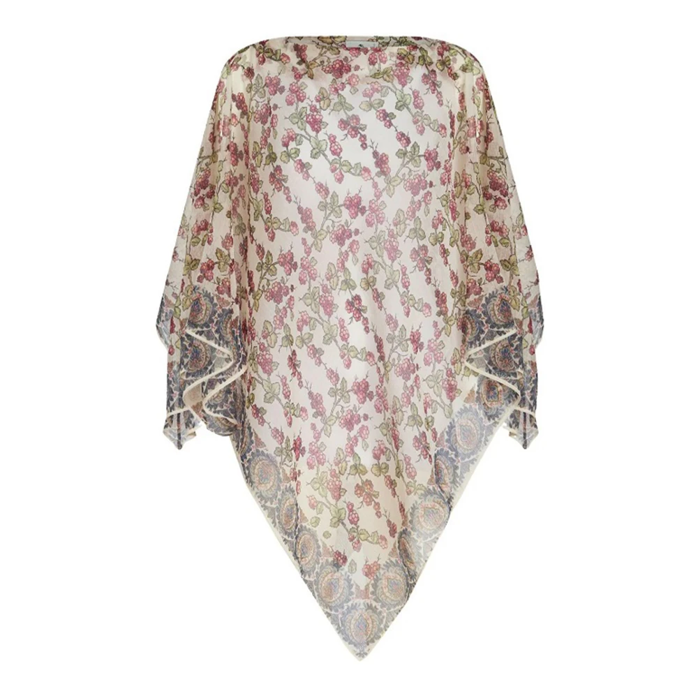 ETRO Bessen en Paisley Poncho Multicolor Dames