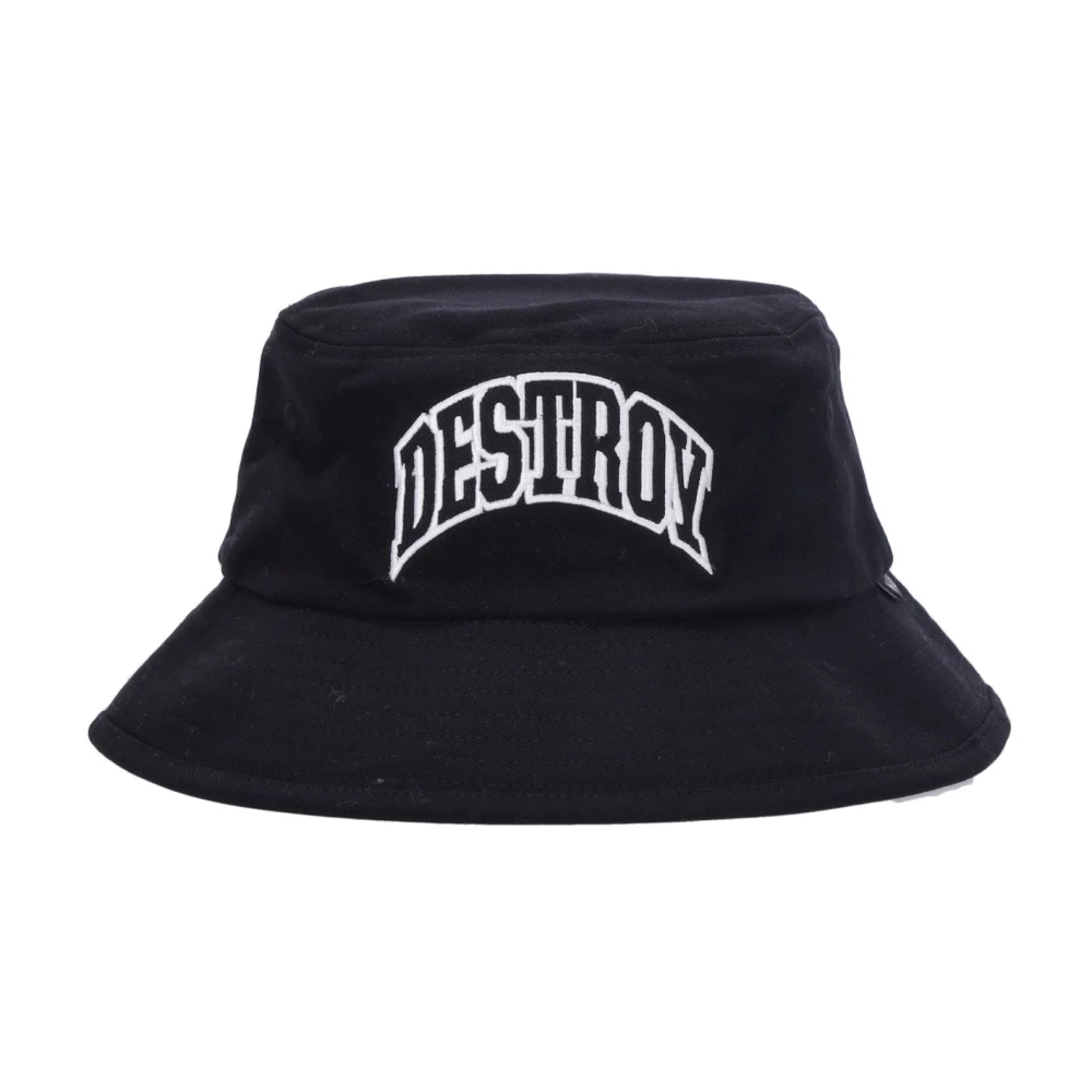Huf Black Accessories, Male, S/M, Embroidered Bucket Hat Destroy Rebuild