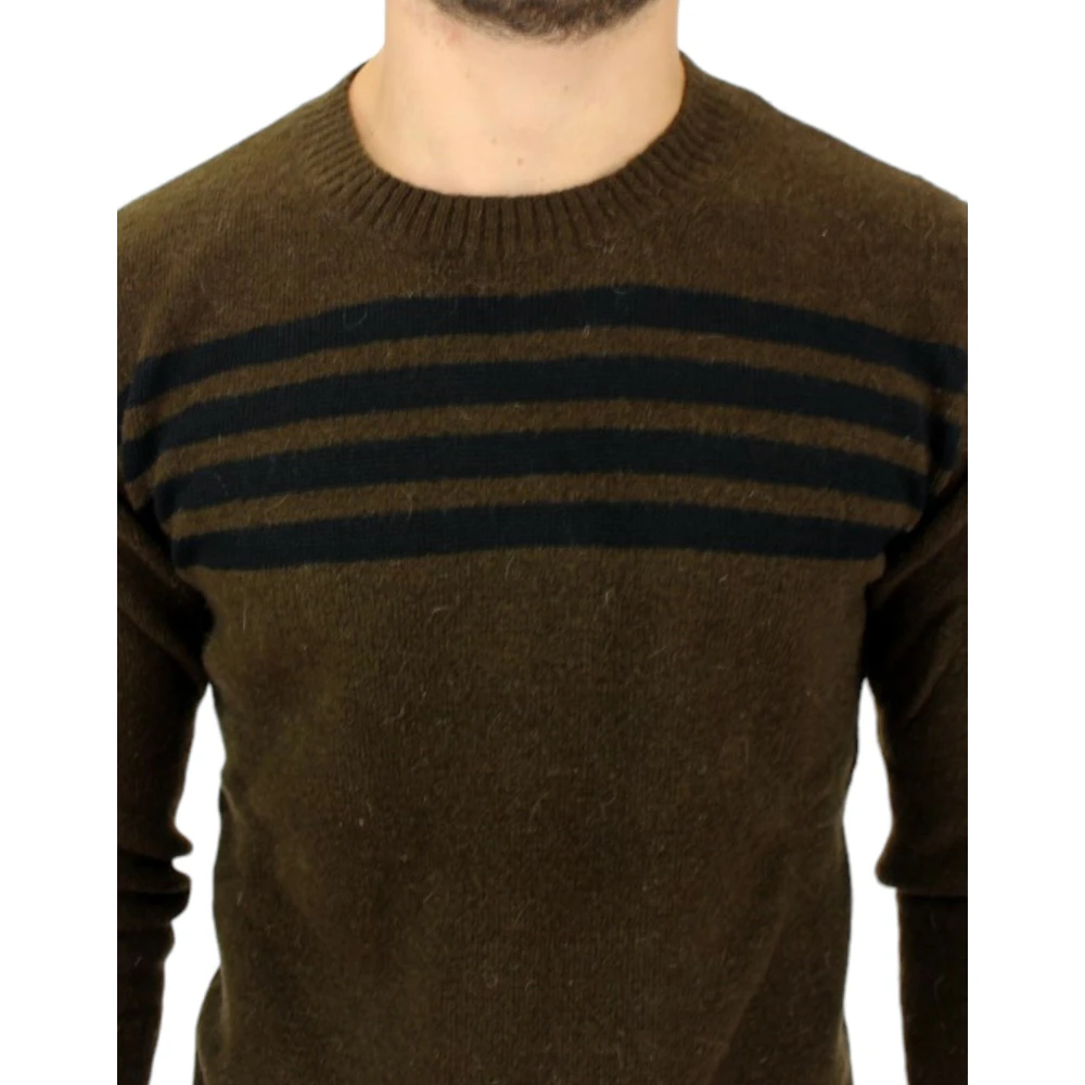 Costume National Gestreepte Pullover met Ronde Hals Brown Heren