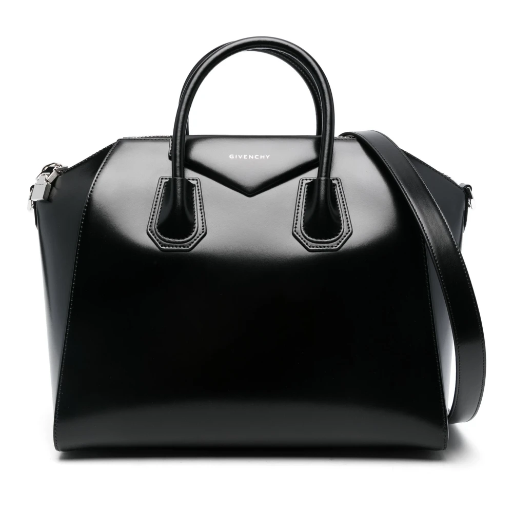 Givenchy Svart Läder Medium Antigona Handväska Black, Dam