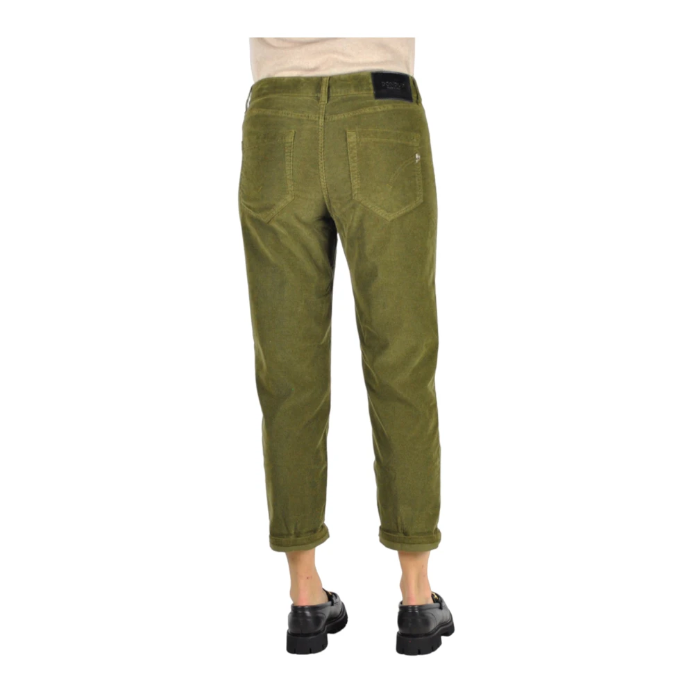 Dondup Groene Jeans met Sieraden Detail Green Dames