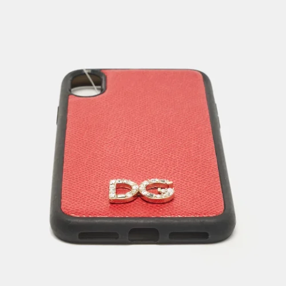 Dolce & Gabbana Pre-owned Leather home-office Red Dames