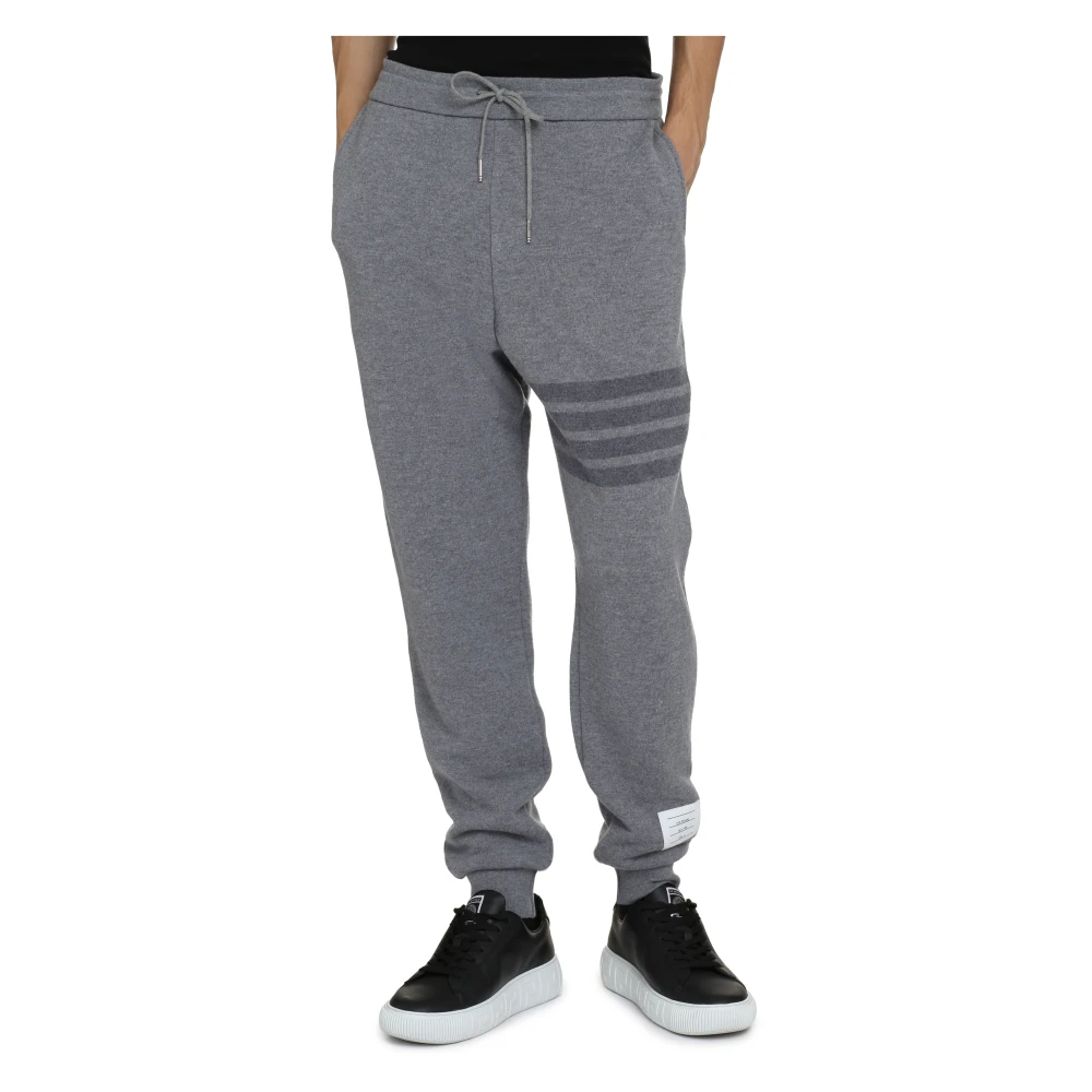 Thom Browne Gestreepte Virgin Wool Track Pants Gray Heren