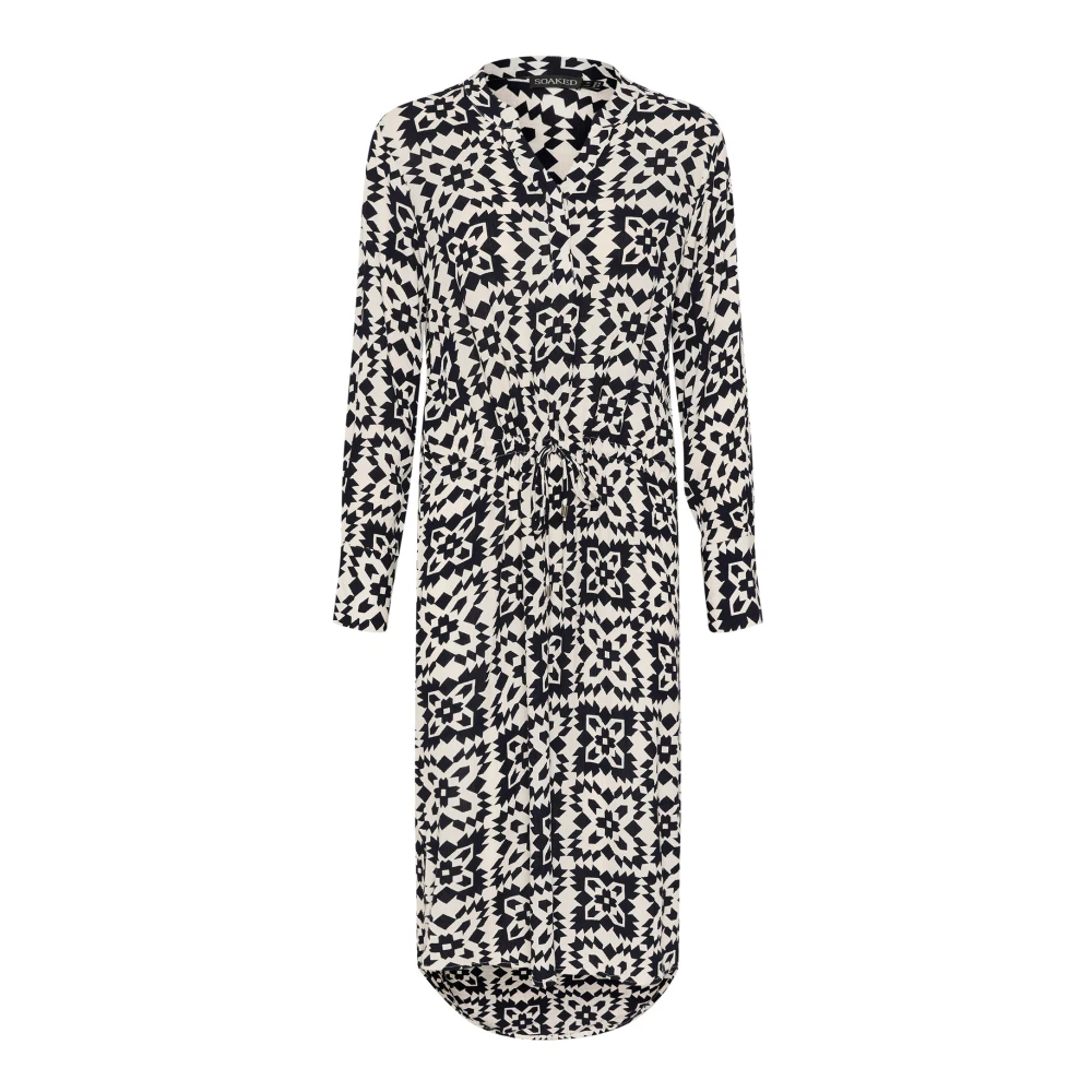 Soaked In Luxury Women's Multicolor Folklore Printed Dress In White/Navy - Midi Dresses - Xs - Dresses