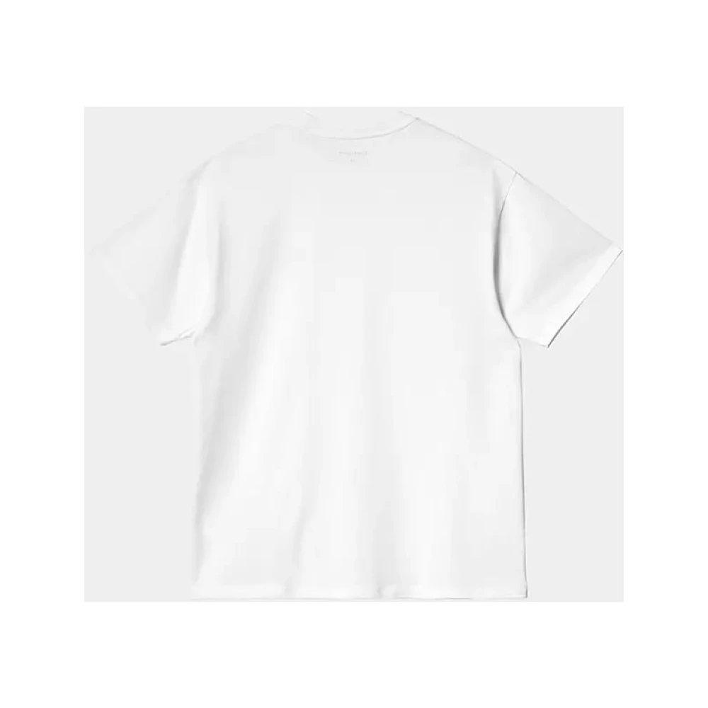 Carhartt WIP Script Borduurwerk T-Shirt Wit Zwart White Heren