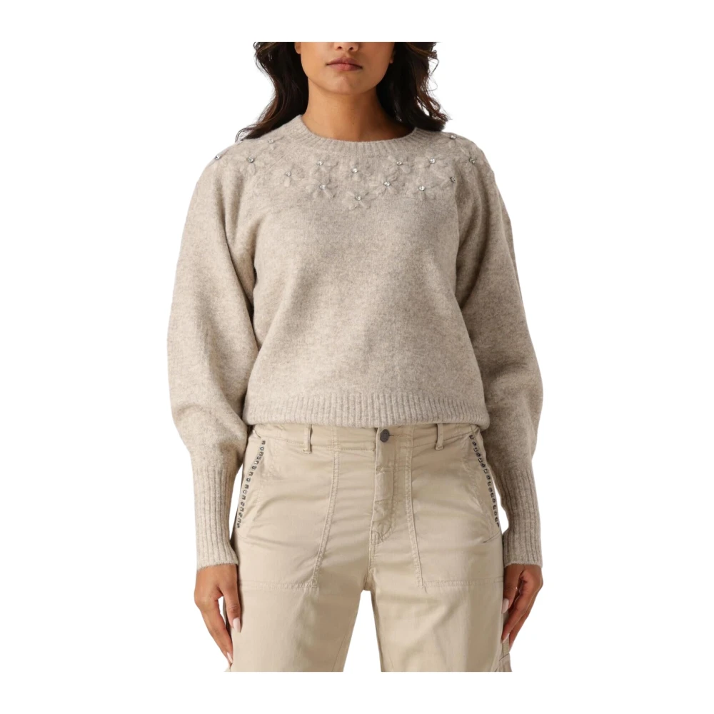 Summum Woman Beige Wollen Blend Gebreide Trui Beige Dames