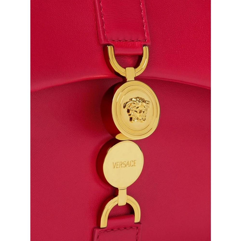 Versace Rode Kleio Crossbody Tas met Goudkleurige Details Red Dames