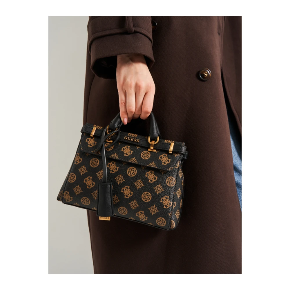 Guess Monogram Schoudertas Bruin Logo Brown Dames