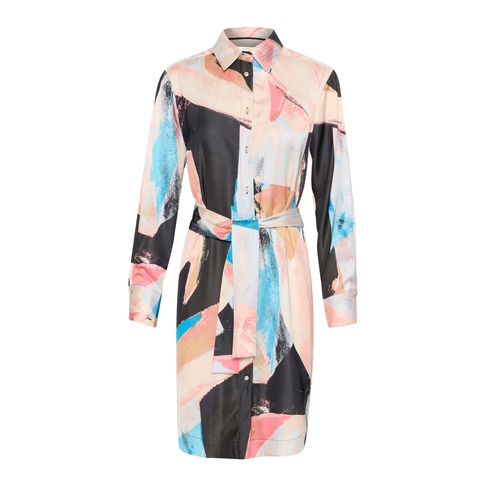 InWear Lichtroze Overhemdjurk met Abstracte Print Multicolor Dames