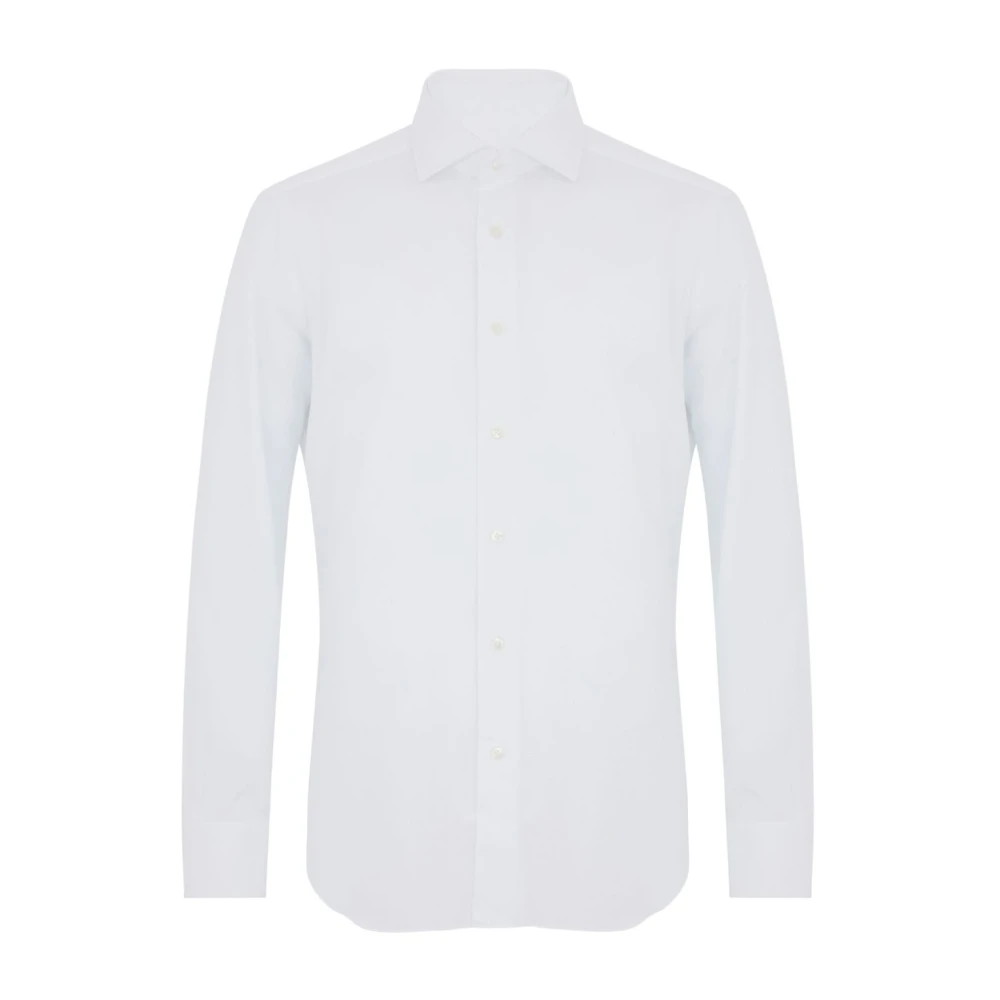 Barba Klassieke witte katoenen overhemd Aw24 White Heren