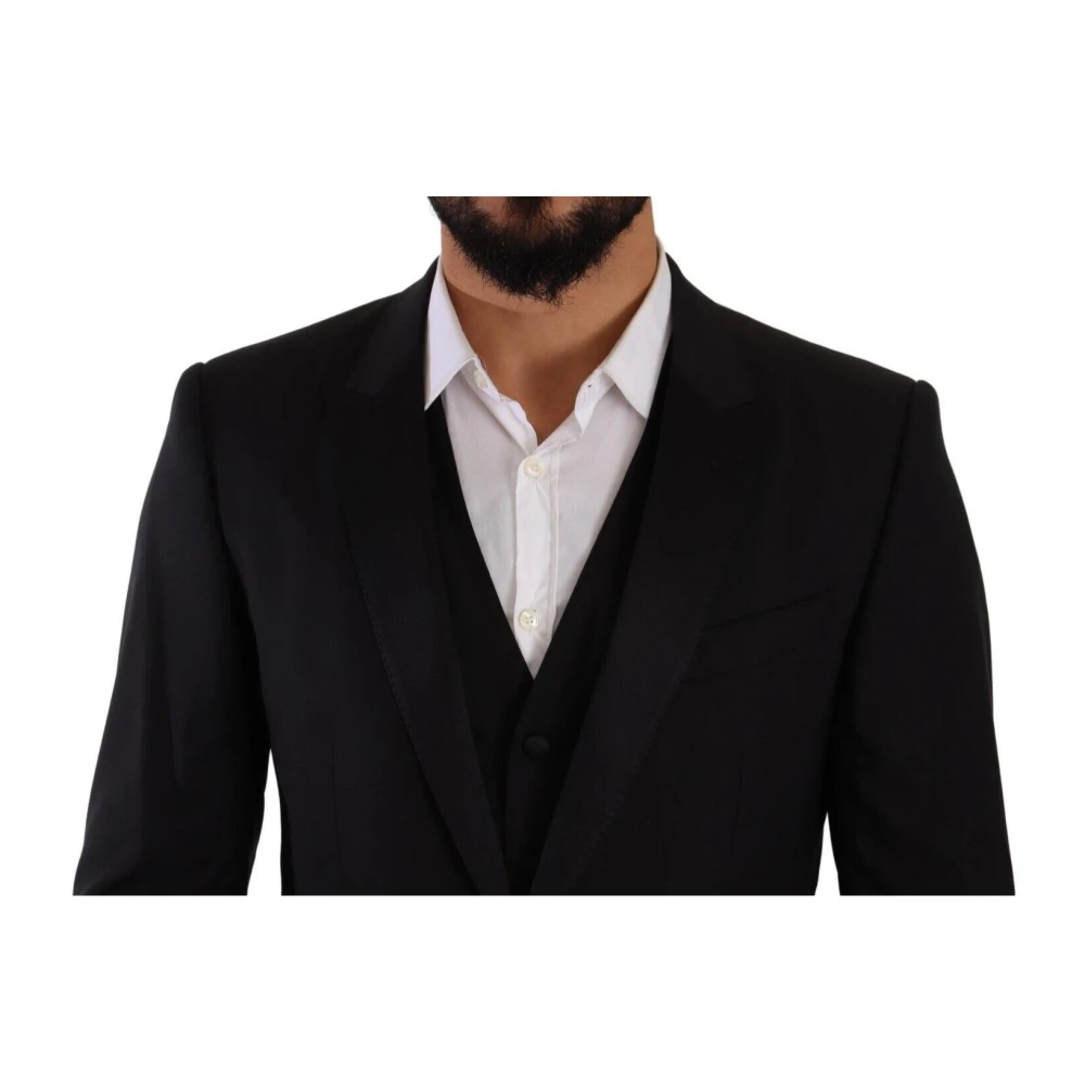 Dolce & Gabbana Zwart Slim Fit 3-delig Pak Black Heren