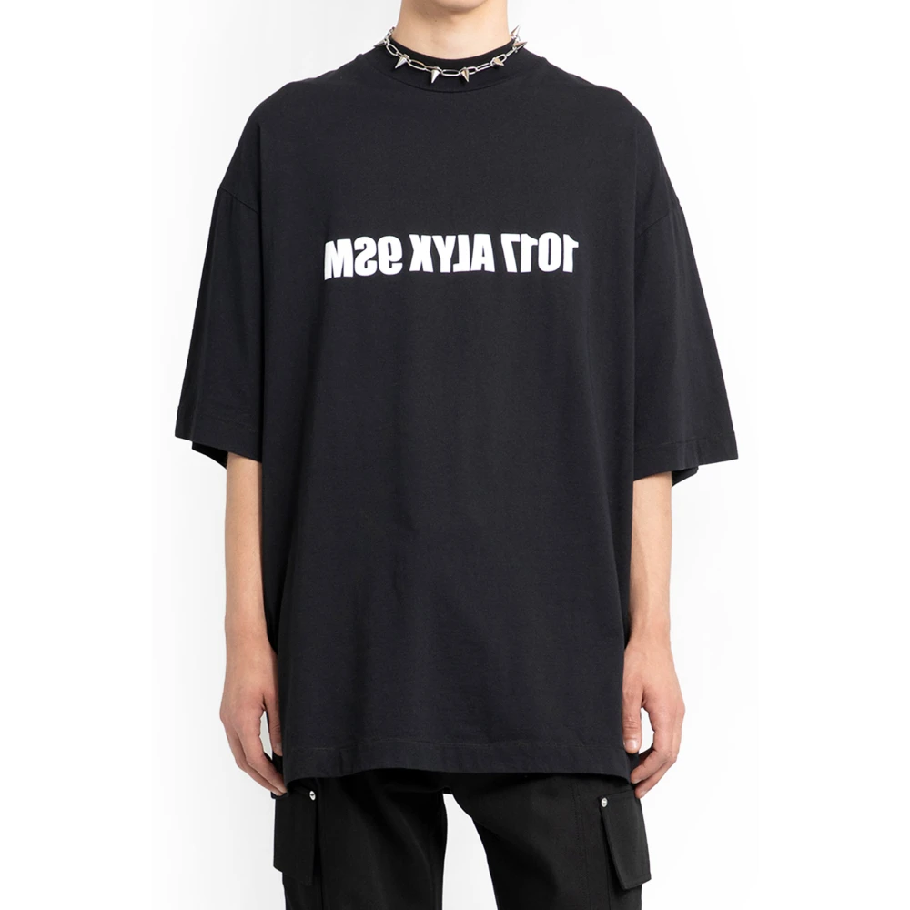 1017 Alyx 9SM Zwart Oversized T-Shirt met Logo Print Black Heren