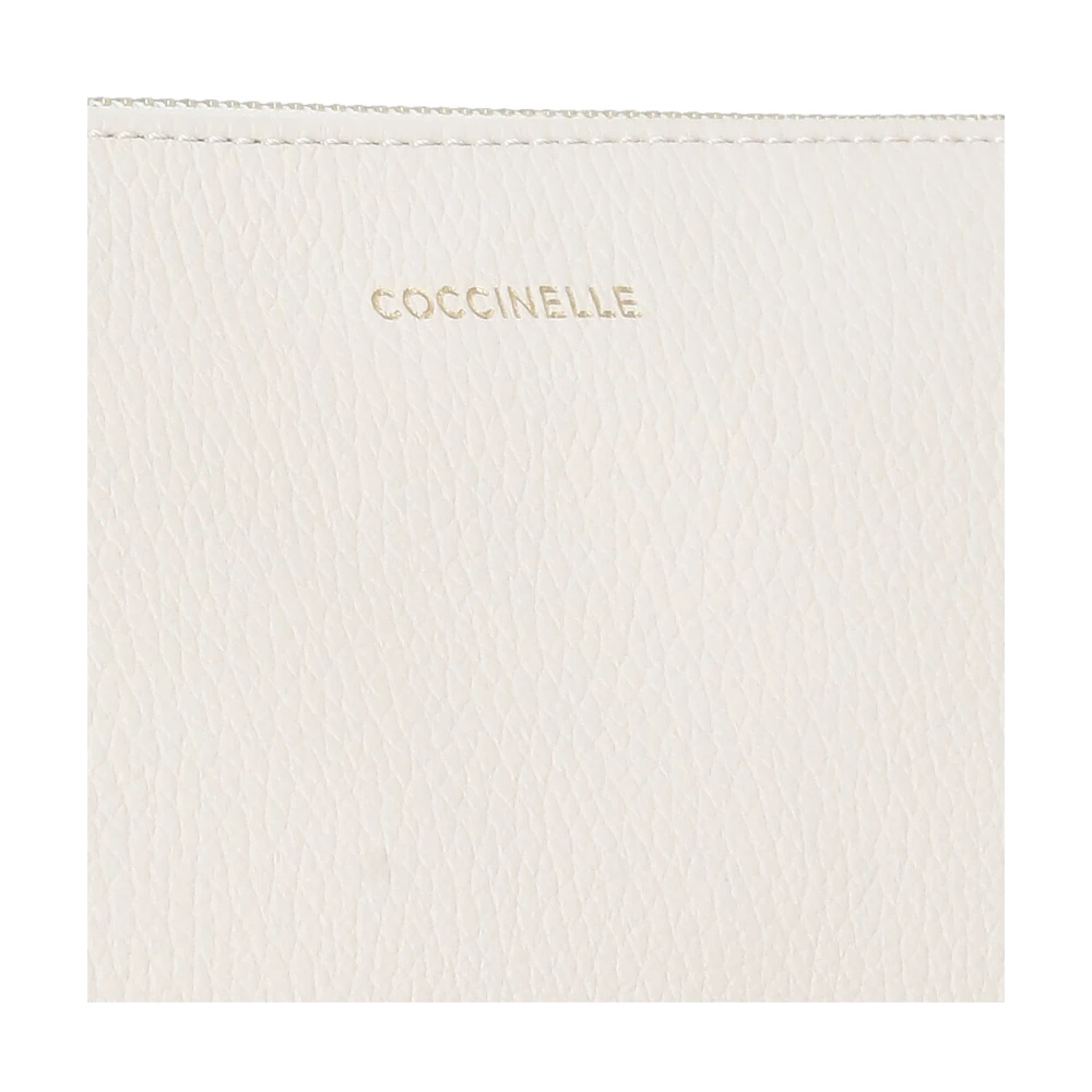 Coccinelle Ivoor Pochette van Kiezel Leer voor Vrouw Beige Dames