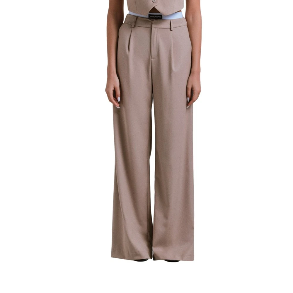 Hinnominate Beige Stoffen Broek met Ritssluiting Beige Dames