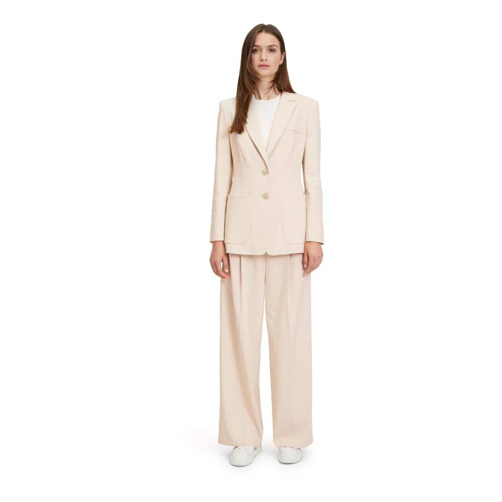 Betty & Co Wijde pijp pak broek Beige Dames