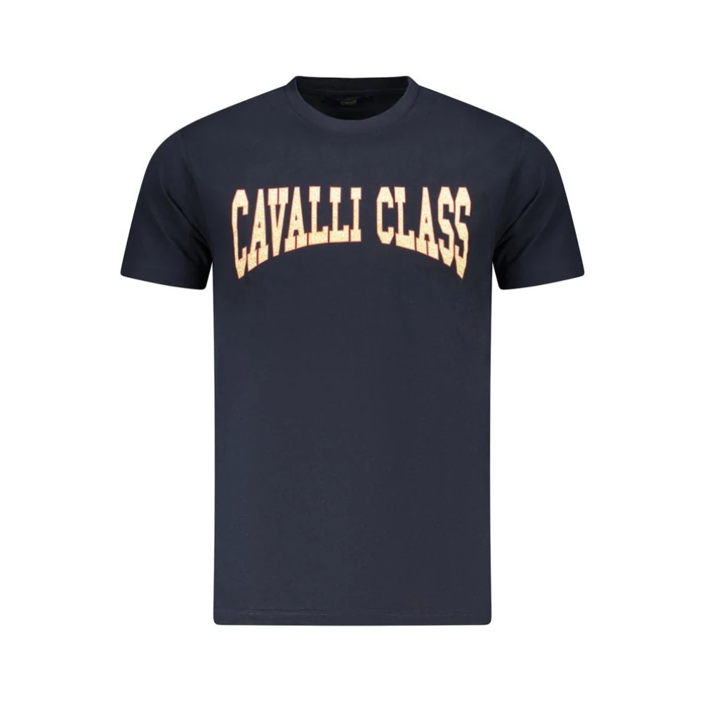 Cavalli Class Men's Navy Short Sleeve Crew T-Shirt In | : Medium - Image 2