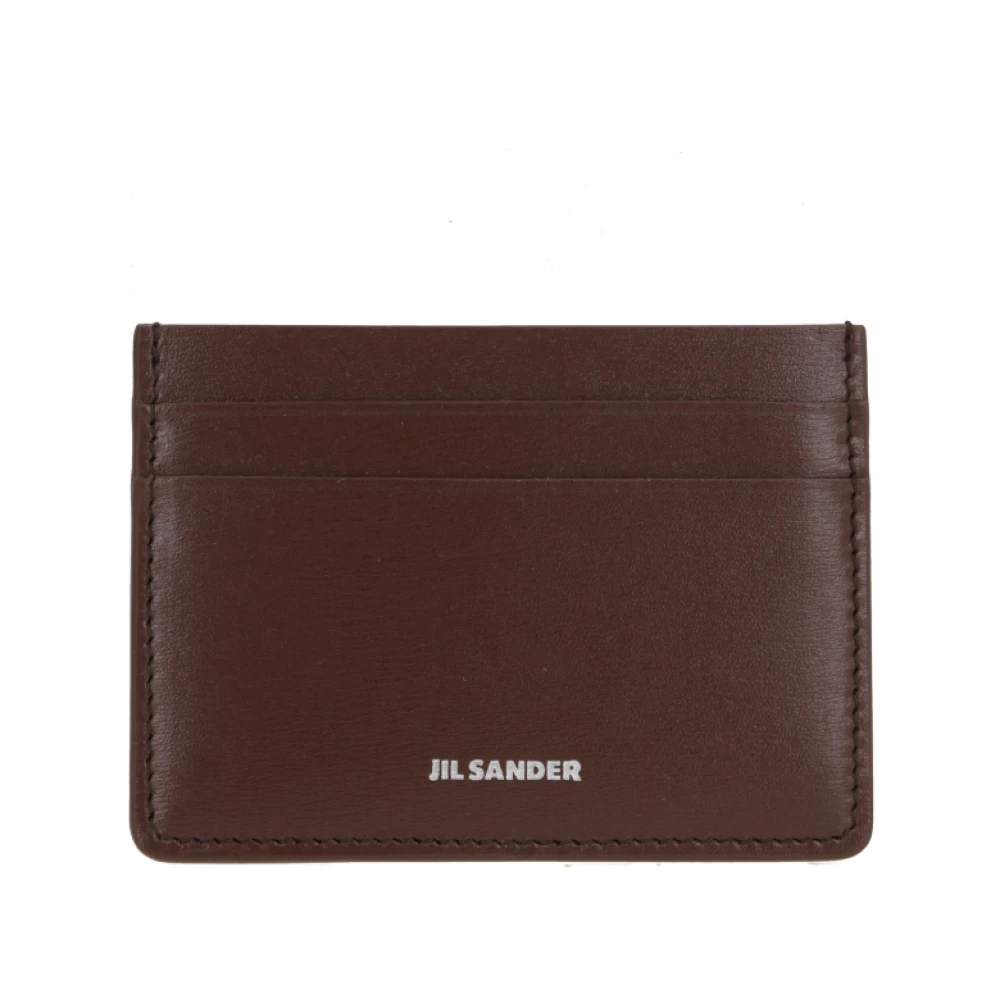 Jil Sander Bruin leren creditcardhouder Brown Dames