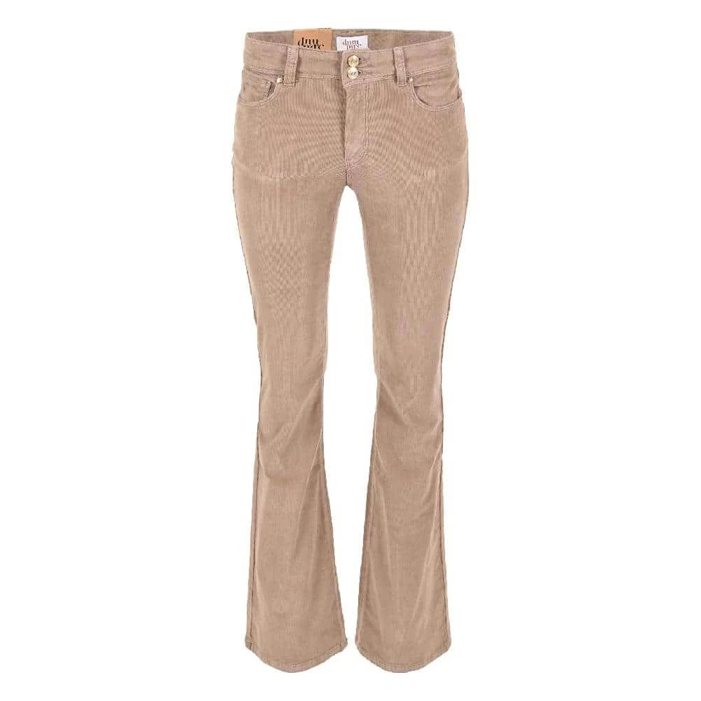DNM Pure Flare Broek Taupe Beige Dames