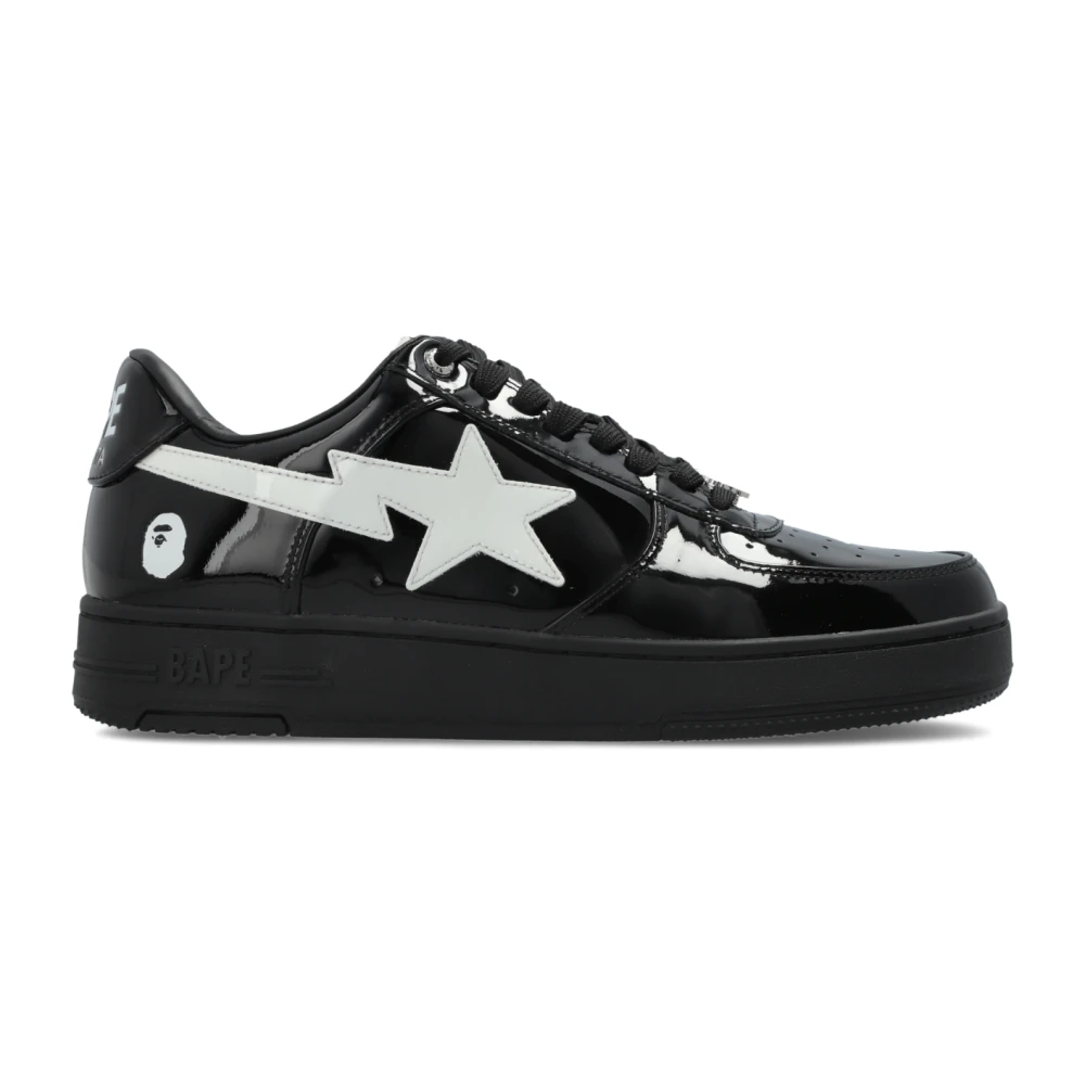 A Bathing Ape Men's Black Sneakers, 7 Uk, Logo Trainers