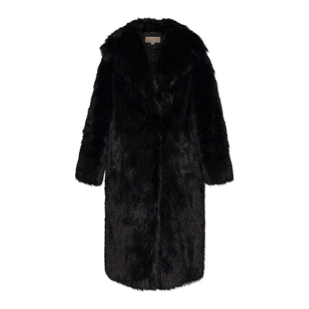 Michael Kors Faux Fur Coat Black Dames