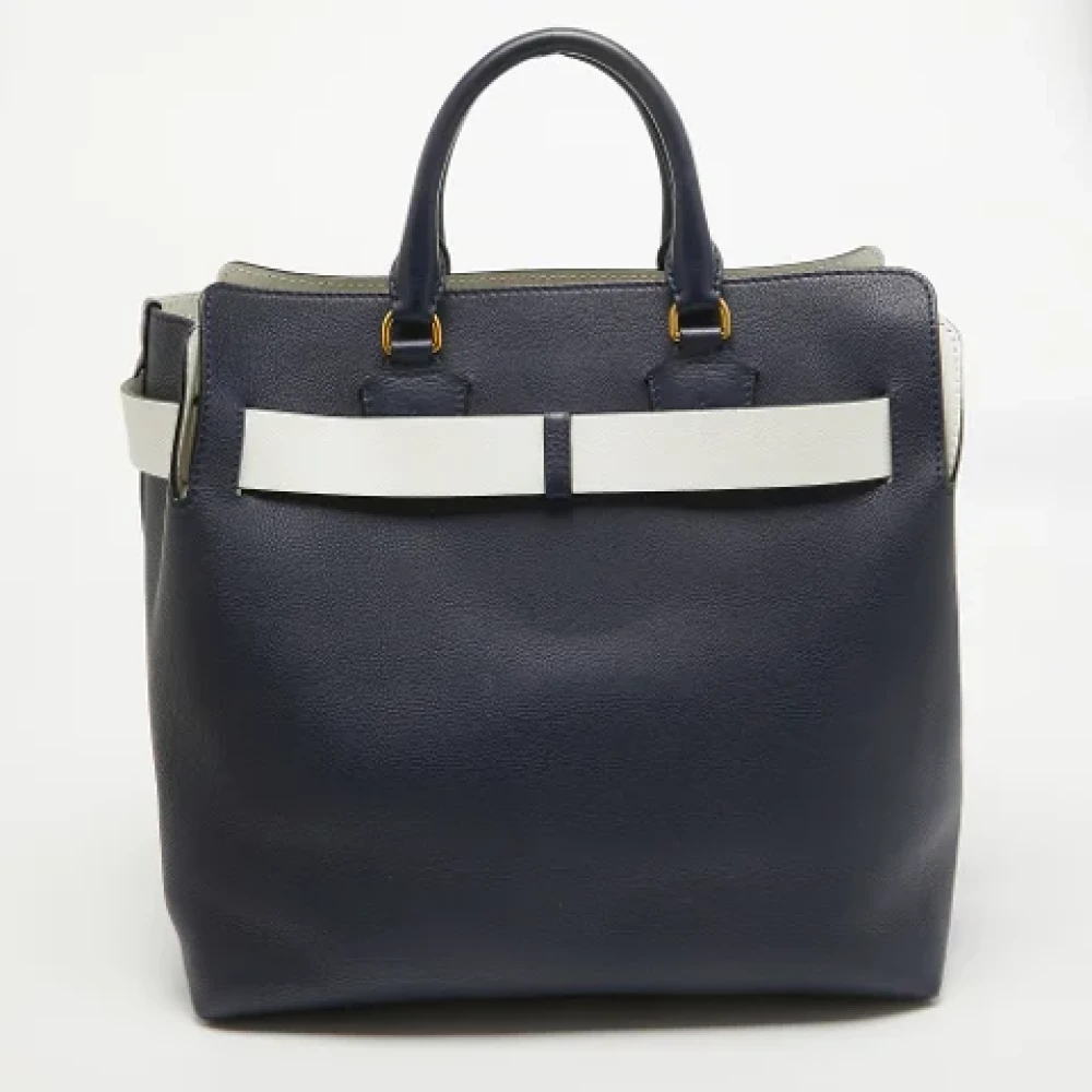Burberry Vintage Pre-owned Leather totes Blue Dames