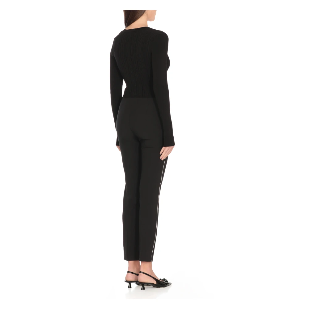 Elisabetta Franchi Zwarte V-hals Cardigan Sweater Black Dames