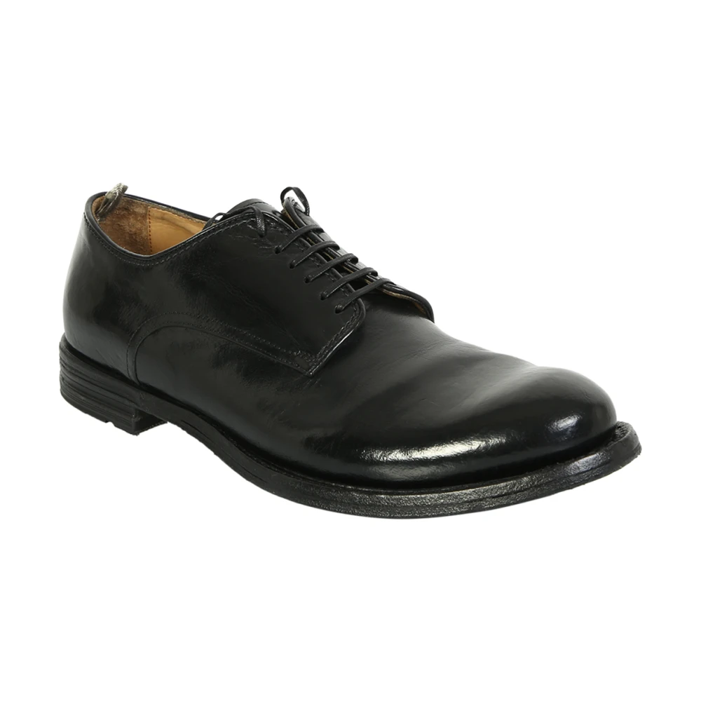 Officine Creative Zwarte Leren Veterschoenen voor Heren Black Heren