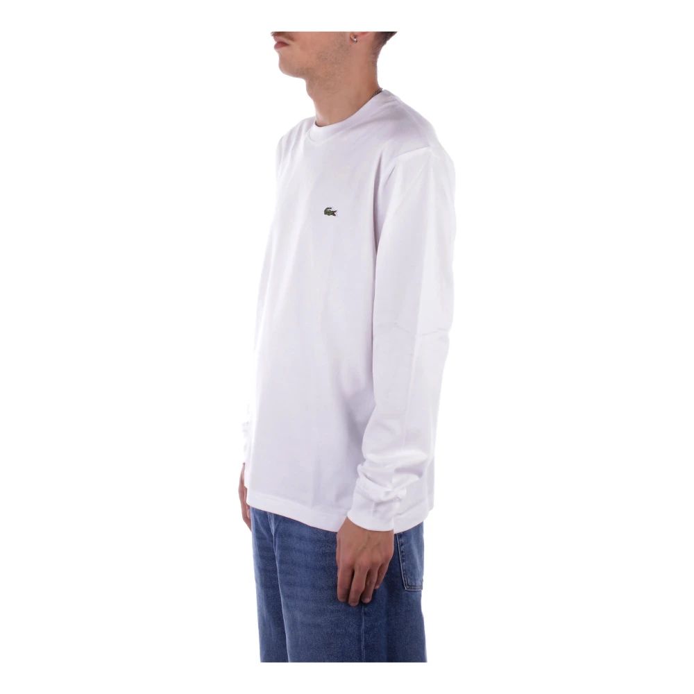 Lacoste Witte T-shirts en Polos Logo Voorkant White Heren