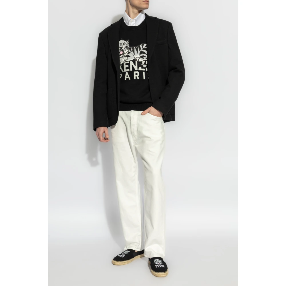 Kenzo Trui met geborduurd logo Black Heren
