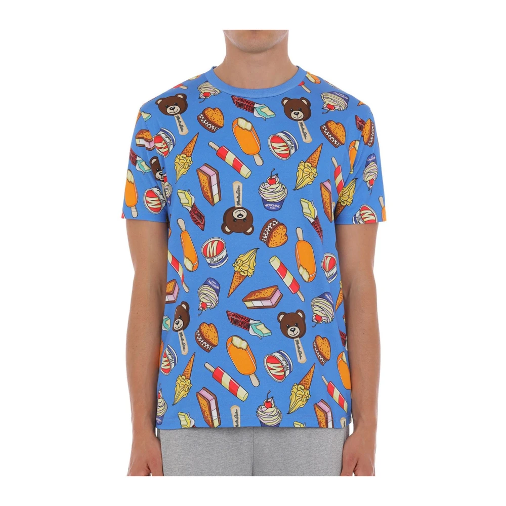 Moschino Men's Blue Icecream Gelato Stretch Jersey Top
