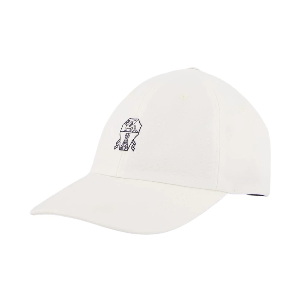BRUNELLO CUCINELLI Witte Geborduurde Baseballpet White Heren