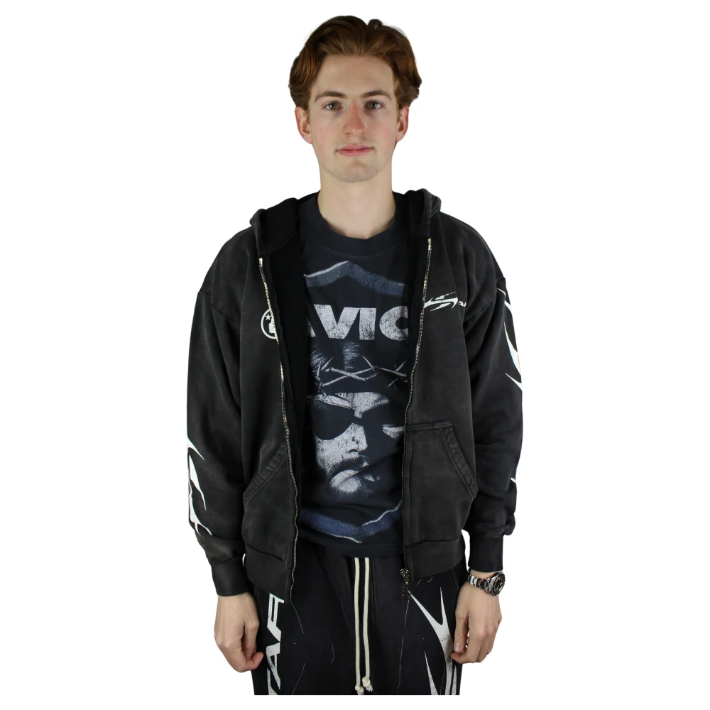 Hellstar Logo Zip Hoodie in Zwart Black Heren