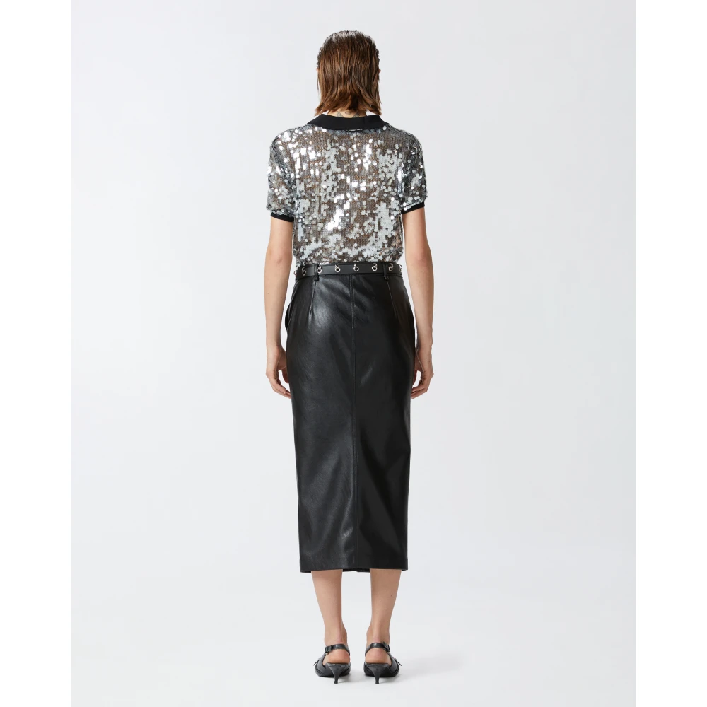 pinko Knielange rok met uniek ontwerp Black Dames