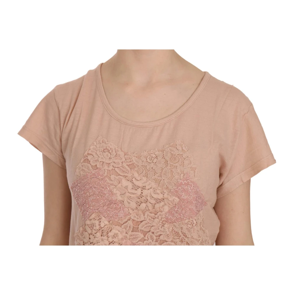 Pink Memories Korte mouwen kanten blouse Pink Dames