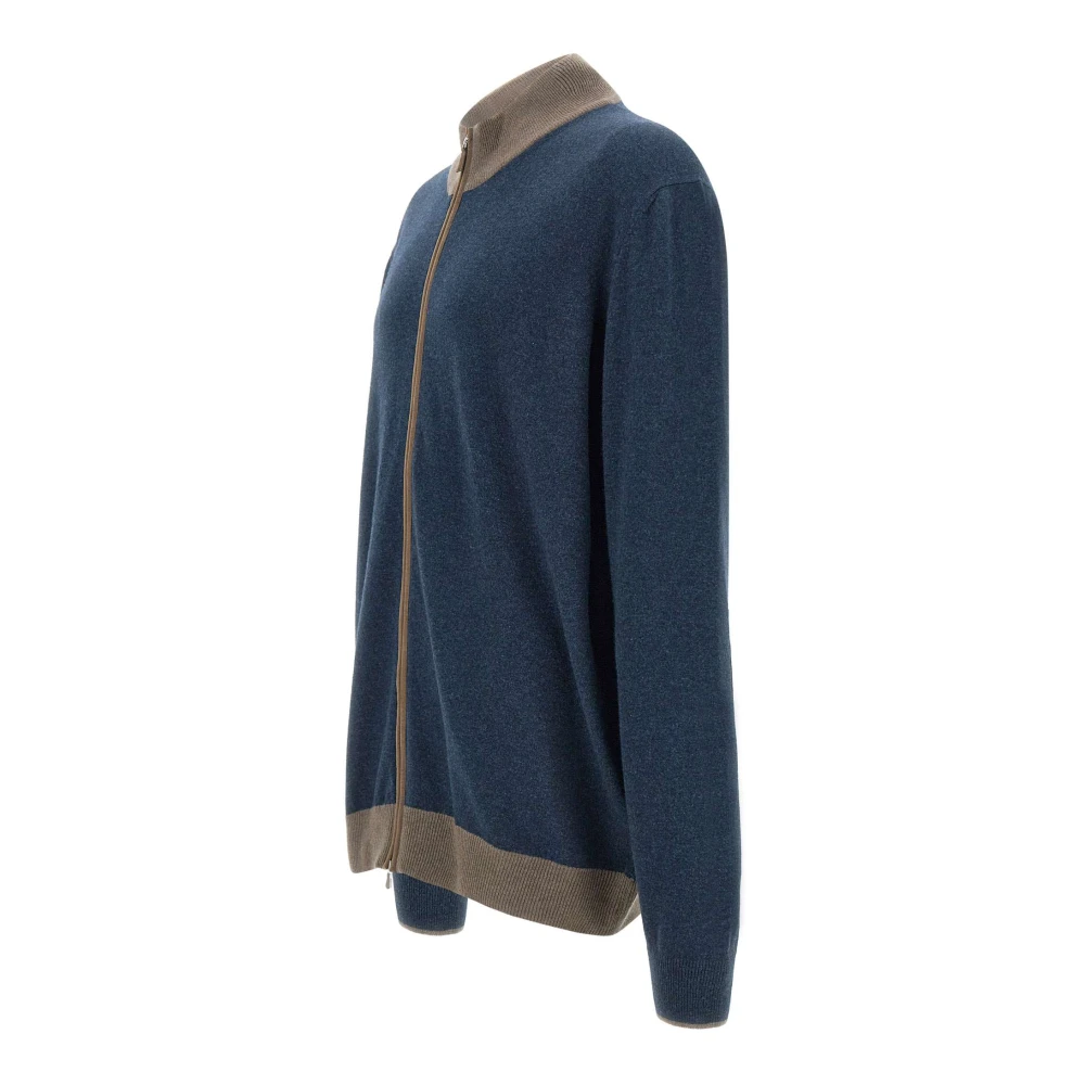 Gran Sasso Wol Kasjmier Trui Marineblauw Blue Heren