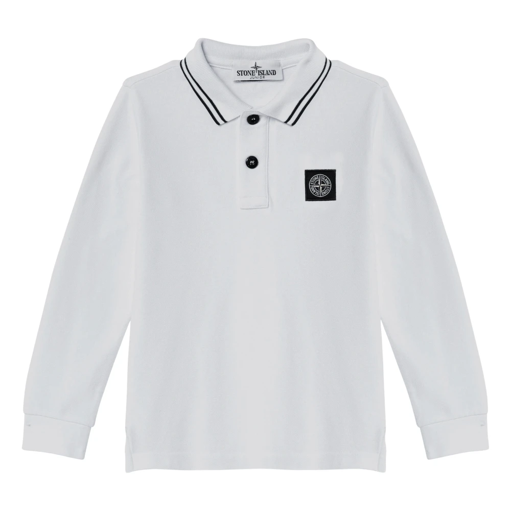 Stone Island Lange Mouw Polo Shirt White Heren